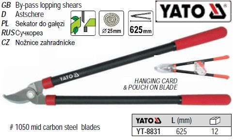 Сучкорез секатор веткорез до 25мм 625мм сикатор Польша YATO YT-8831 | Зображення 3
