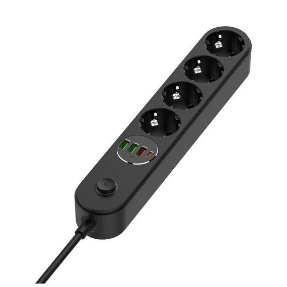 Мережевий фільтр живлення ColorWay CW-CHE44PDB, 4 розетки/4USB 2M (CW-CHE44PDB) | Зображення 1