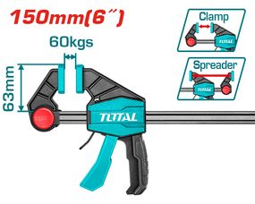 Струбцина TOTAL THT1340601 швидкозажимна, 63х150мм, 60кг