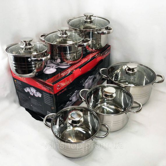 Набір каструль з антипригарним покриттям UNIQUE, Набір каструль якісних з кришками KN-73 | Зображення 8