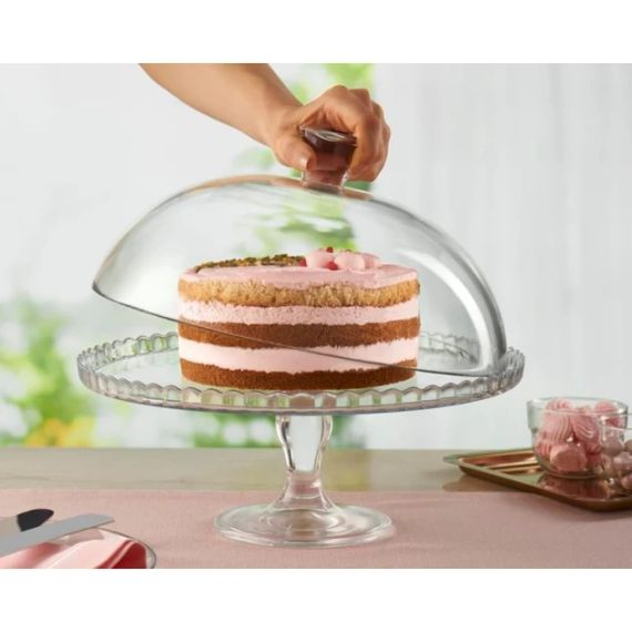 Тортовница стеклянная на ножке с крышкой Pasabahce Patisserie 32.2 см прозрачная 95200 | Зображення 4