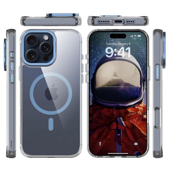 Чохол TPU Space Case Apex with MagSafe для Apple iPhone 16 Pro Max (6.9") Navy Blue | Зображення 1