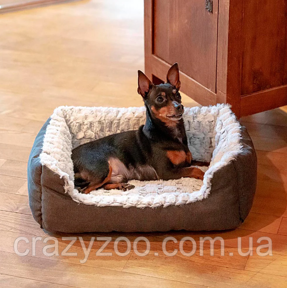 Лежак для собак и котов Ferplast Sweetie 45 с искусственным мехом серый 48x37x16 см 81064499 | Зображення 6