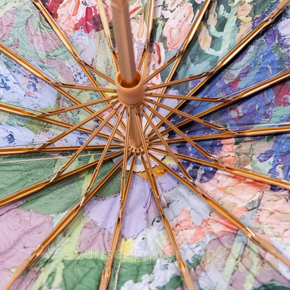 Зонт механический с принтом надежный из полиэстера диаметр 99 см Розовый HP-23-3M | Зображення 7