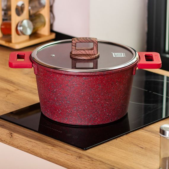 Алюмінієва каструля об'ємом 5,3 л з кришкою Ø 24 см з антипригарним покриттям MGC HP-4-446R | Зображення 4