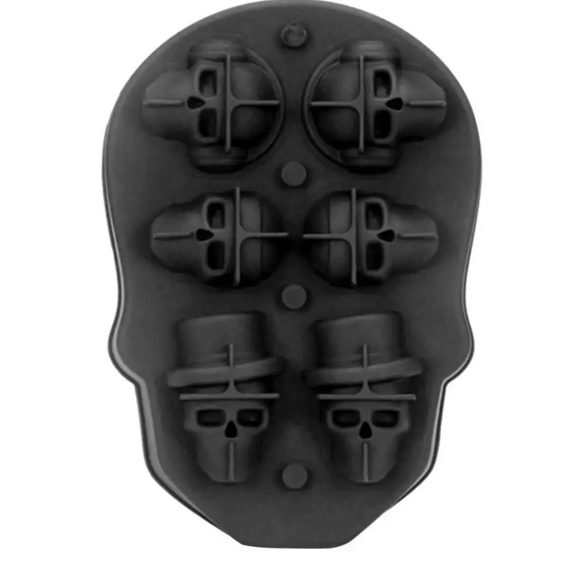 Форма харчова для льоду з силікону черепа, Форма з кришкою та лійкою   знижка | Зображення 3