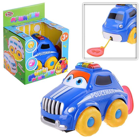 Музыкальная машинка Городские службы PlaySmart 7438 с подсветкой Синяя полиция
