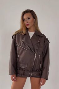 Косуха Oversize женская коричневая M-L