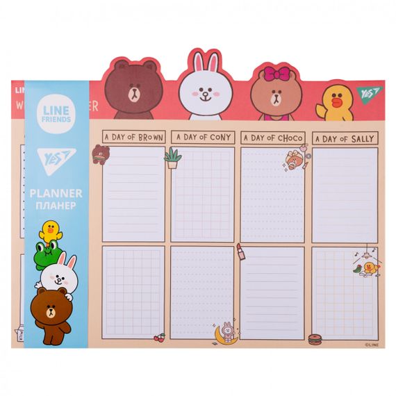 Планінг настільний YES Line Friends 252176 34.5х27 см 52 листи
