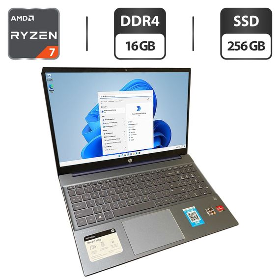 Ноутбук HP 15-cw1064wm / 15.6" (1920x1080) IPS / AMD Ryzen 7 3700U (4 (8) ядра по 2.3 - 4.0 GHz) / 16 GB DDR4 / 256 GB SSD / AMD Radeon Vega 10 Graphics / WebCam б/в