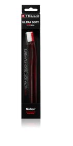 Зубна щітка Tello 6240 Ultra Soft Black, d 0.10 mm, червона