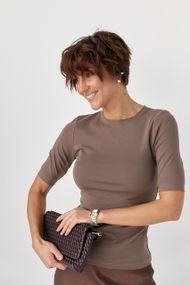 Трикотажна однотонна американка - кавовий цвет, M (є розміри)