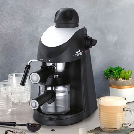 Кофеварка рожковая Monte MT-1450 для эспрессо и капучино, кофемашина для дома | Зображення 1