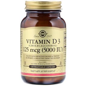 Витамин D Solgar Vitamin D3 (Cholecalciferol) 5000 IU 120 Veg Caps