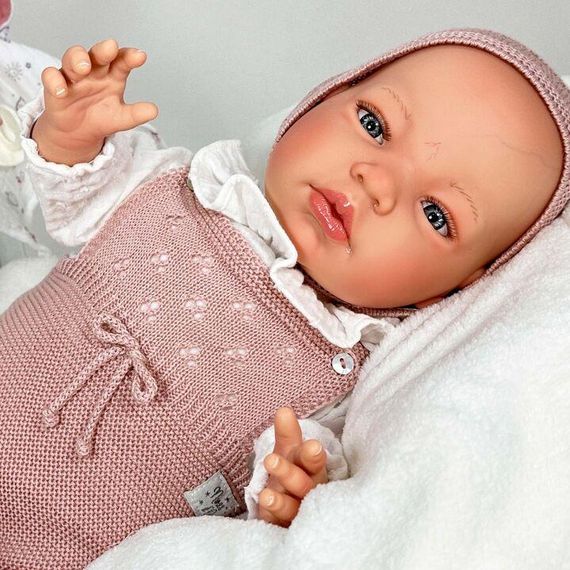 Іспанська Лялька Реборн Вініл Силіконовий Новонароджений Пупс Преміум 3D Розпис Nines d'Onil Sandra Pink 48 см | Зображення 1