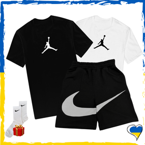Комплект шорти Nike Big Swoosh та футболки 2шт Jordan. Комплект Найк Біг Свуш XS/S