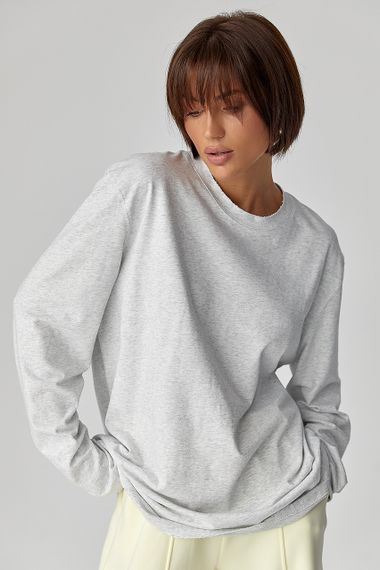 Однотонний базовий лонг oversize - світло-сірий цвет, ONE SIZE (є розміри)