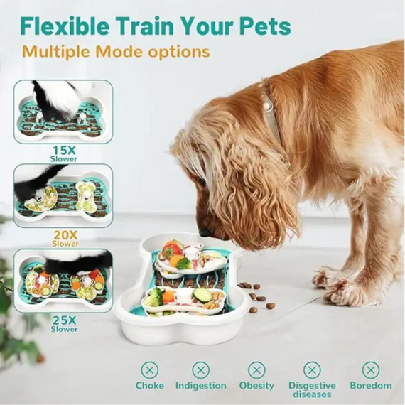 Розбірна миска для собак із лабіринтом і килимком у формі кісточки для правильного харчування | Зображення 8