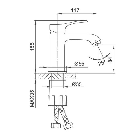 Змішувач для умивальника Frap F1075 | Зображення 5
