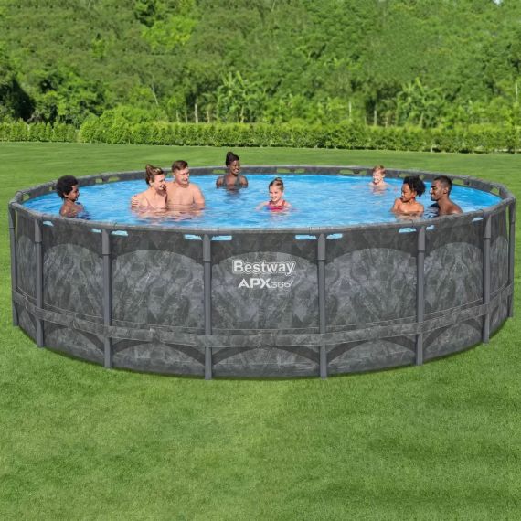 Каркасний круглий басейн 549х132 см на 26 000 л з фільтр-насосом, сходами, тентом Bestway 561KC