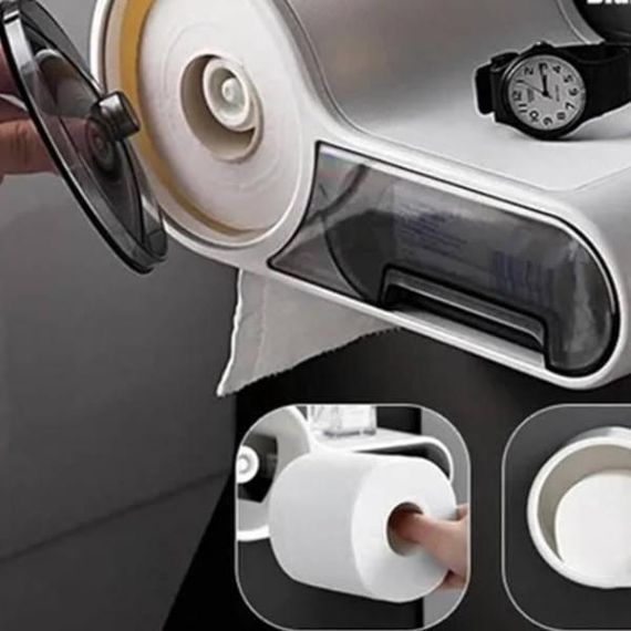 Держатель настенный для бумаги и телефона самоклеящийся Белый