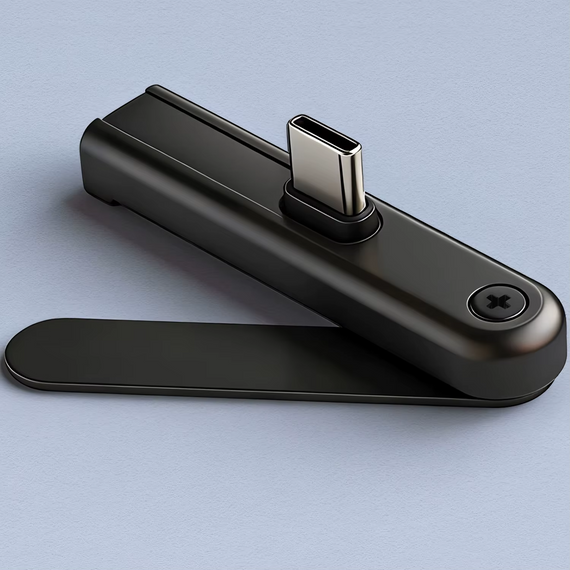 Адаптер перехідник USB Type-C на Type-C зі складаною підставкою black