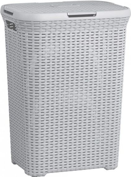 Корзина для белья пластиковая Curver Natural Style 60 л 00707 светло-серая, прочная и удобная | Зображення 1