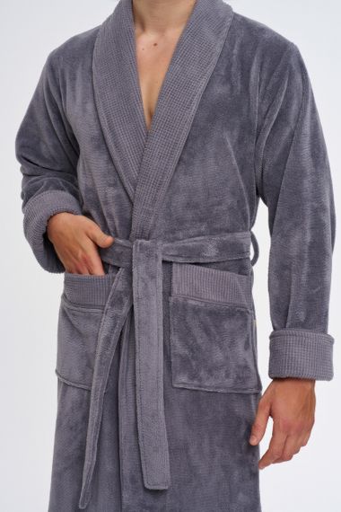 Чоловічий халат Nusa 1161 сірий 2XL | Зображення 5