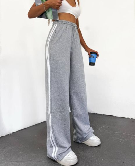 Женские свободные широкие штаны палаццо BF1275 цвет серый, размер 44/46 | Зображення 3