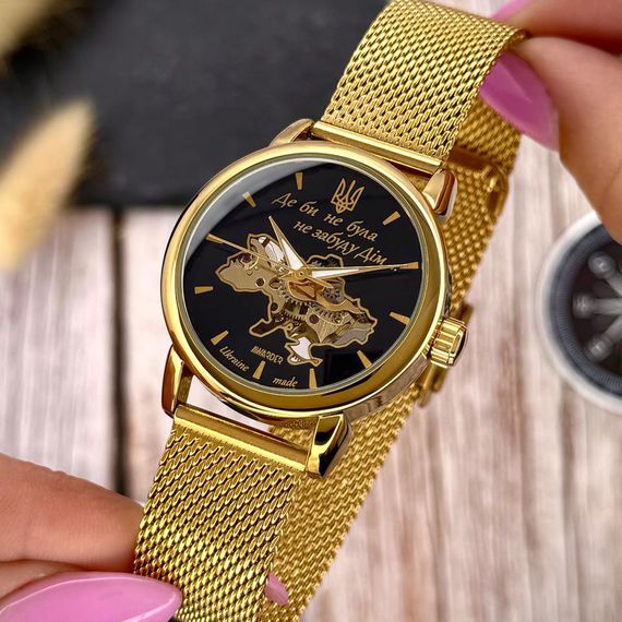 Класичний жіночий годинник Awarder 028L Gold-Black Де би не була | Зображення 5