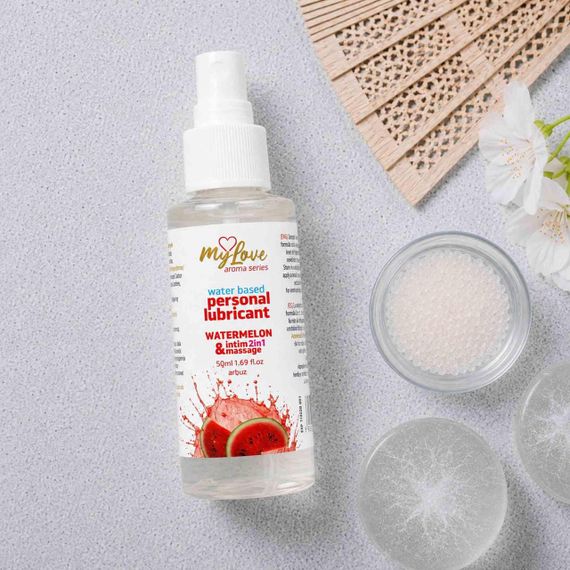 2в1 лубрикант та масажний гель - MyLove Aroma Series Intim&Massage Watermelon, 50 мл Sex Aura | Зображення 2