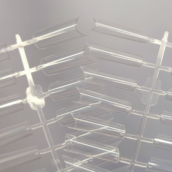 Гелевые типсы для наращивания 220шт (пайп арка прозрачные) в боксе | Зображення 1