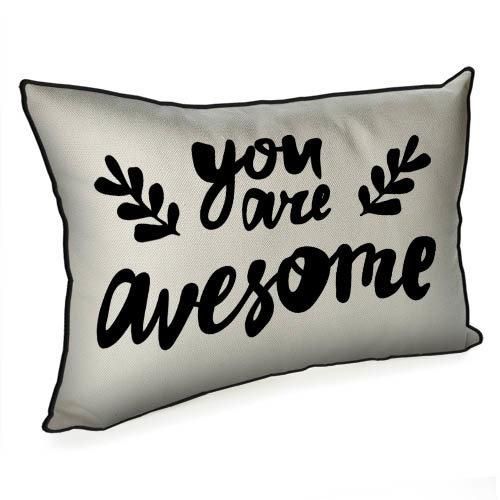 Подушка интерьерная с мешковины You are awesome 45x32 см (43PHB_18L003_WH)