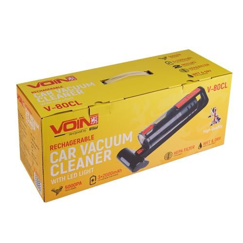 Пилосос "VOIN" V-80CL 100W/АКБ-3х2000mAh/Turbo щітка/Led ліхтар/вологе та сухе чищення/сумка | Зображення 9
