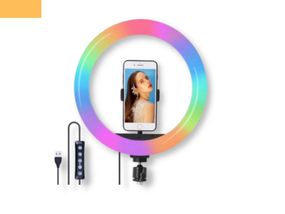 Кільцева LED лампа для зйомки з тримачем телефону XPRO 3D-33RGB USB 33cm (40921-3D-33RGB)