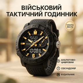 Годинник тактичний протиударний SKMEI, Водонепроникний електронний годинник рибалки мисливця MN-95