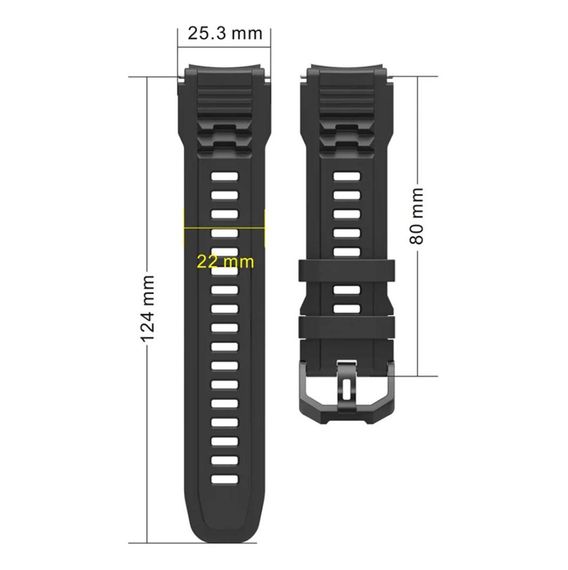 Силіконовий ремінець Primolux для смарт-годинника Amazfit T-Rex 3 Pro 48mm - Black | Зображення 5