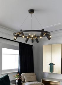 Люстра підвісна LOFT на 18 лампочок 26992 Чорний 40-200х85х85 см.