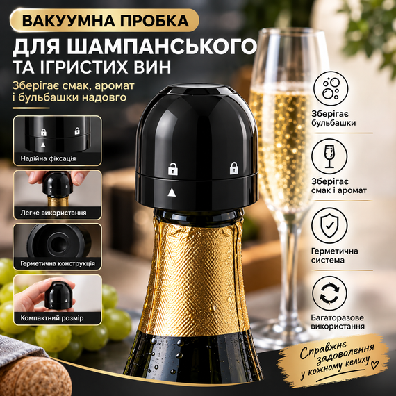 WineStopper багаторазова вакуумна пробка для шампанського | Зображення 7