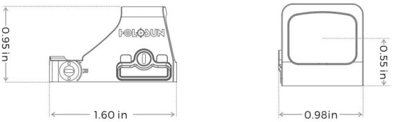 Приціл коліматорний Holosun HS507K X2 точка 2 MOA + коло 32 МОА | Зображення 7