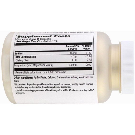 Микроэлемент Магний KAL Magnesium Malate 400 90 Tabs CAL-81309 | Зображення 2