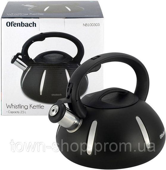 Чайник Ofenbach Happy Kettle 2л из нержавеющей стали со свистком, черный матовый NB-100303 | Зображення 5