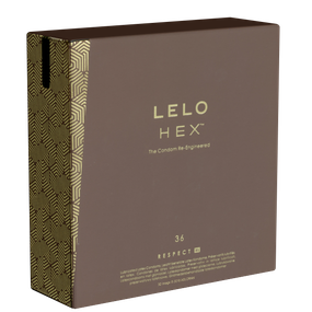 Упаковка 36шт надтонких презервативів великого розміру Lelo Hex