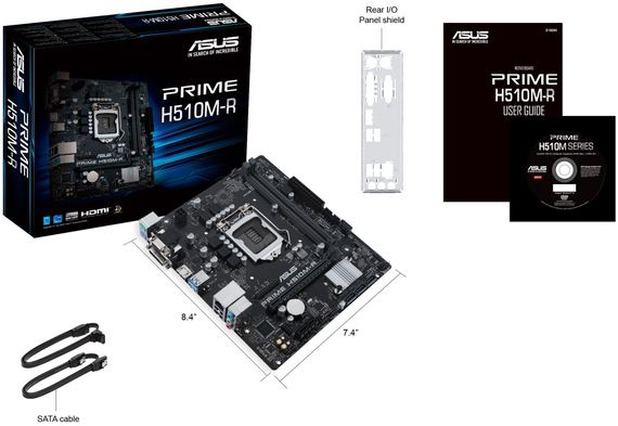 Материнcька плата ASUS PRIME H510M-R-SI s1200 H510 2xDDR4 HDMI DVI D-Sub mATX White BOX WITH ACCESSORY (90MB18C0-M0ECY0) | Зображення 5