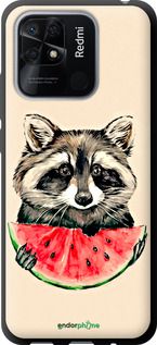 Чохол на Xiaomi Redmi 10C Єнотик з кавуном "4605b-2591-2448"