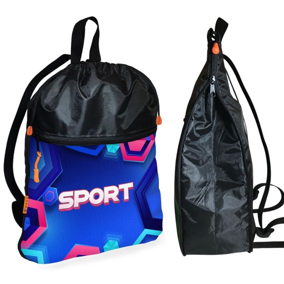 Рюкзак-мешок для обуви,спортивной формы Sport детская сумка для сменки с расширителем (01416)