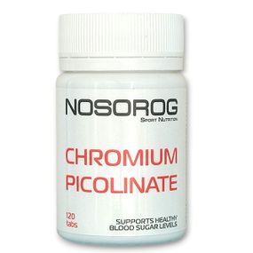 Мікроелемент Хром для спорту Nosorog Nutrition Chromium Picolinate 120 Tab