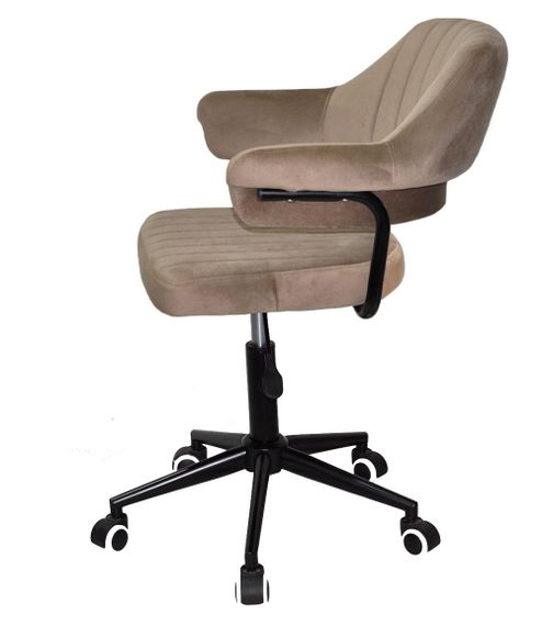 Крісло Jeff BK-Modern Office велюр кавовий B-1042 на чорній опорі-хрестовині модерн з колесиками | Зображення 8