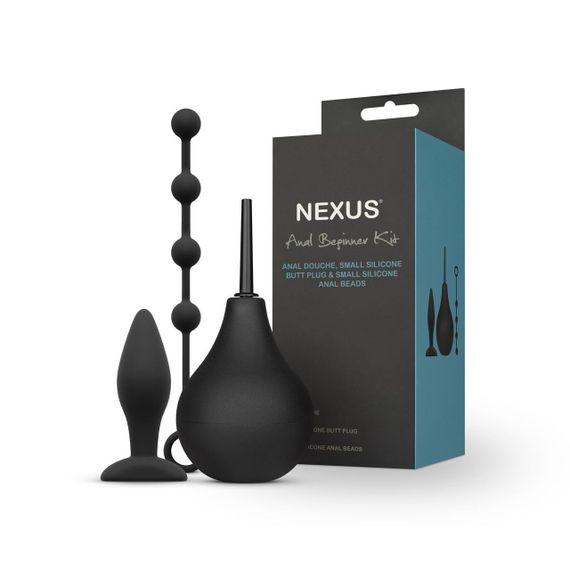 Набір новачка для анальної стимуляції Nexus ANAL BEGINNER KIT, спринцівка 224 мл, анальне намисто 20 | Зображення 1