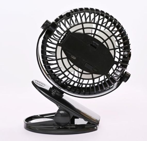 Портативный настольный вентилятор Mini Fan WX 6503 мини охладитель на аккумуляторе с прищепкой 2 скорости 4 Вт Черный | Зображення 1